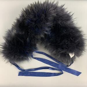 MAURIZIO PECORARO Black Blue Raccoon Fur Scarf